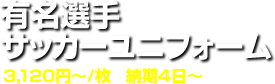 有名選手サッカーユニフォーム　3,120円～／枚